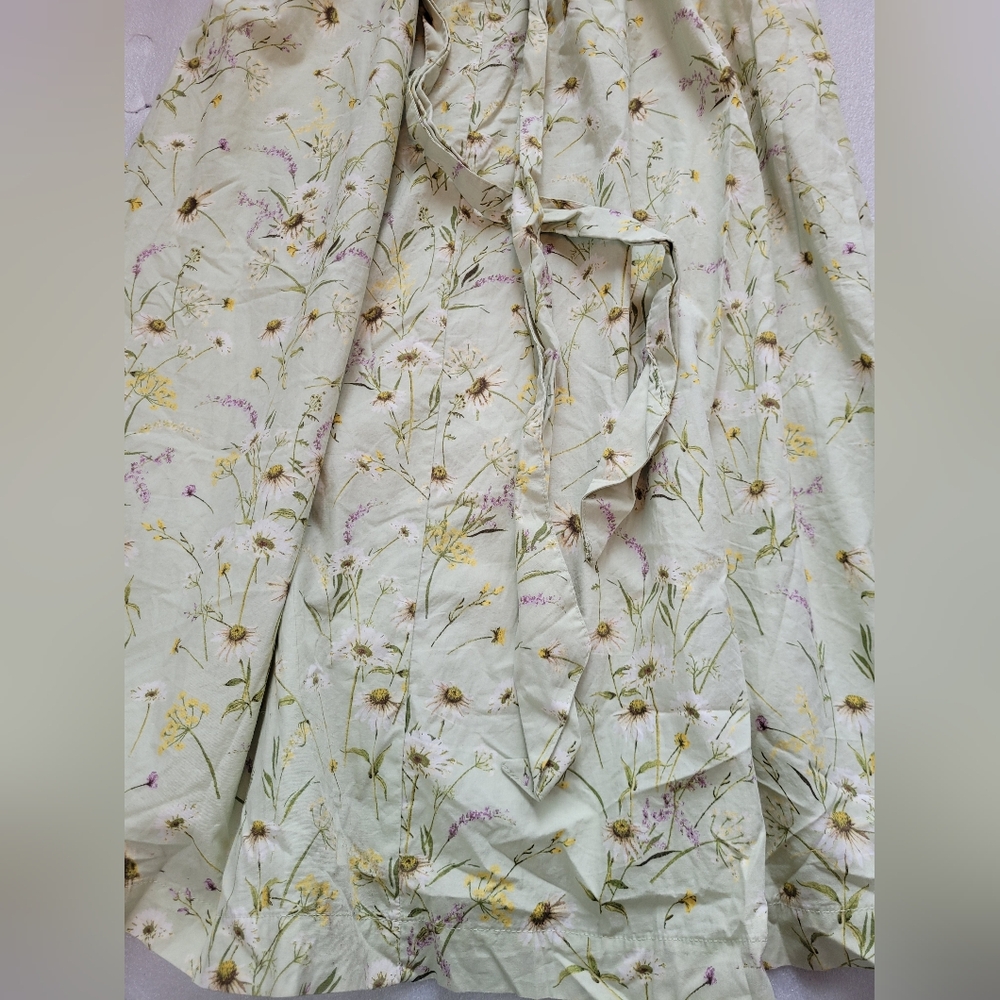 H&M Meadow Wildflowers Cottagecore Floral Dress Blogger Favorite Light Green S - Picture 11 of 16